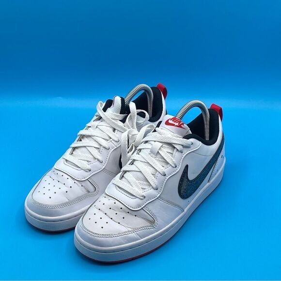 Nike Court Borough Low 2 SE GS White Very Berry - Picture 1 of 4